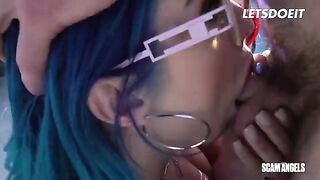 Two sexy babes shared a big dick in an intense threesome sex session