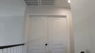 A blonde woman fucks her boyfriend secretly in POV style at home