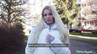 German blonde MILF fucked by a stranger in public for cash with Public Agent