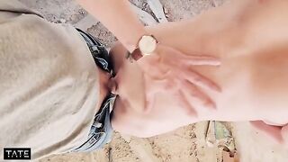 An amateur couple fucks without any barriers in an abandoned building