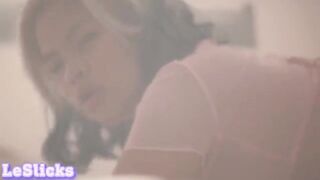 Asian babe gets her pussy filled with sticky sperm and cum by a muscular man