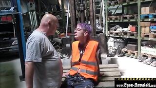 Climate activist gets fucked by old man in hardcore scene
