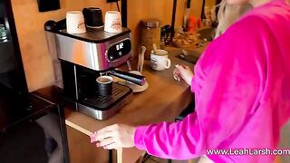 A tattooed girl, Leah Meow, wanted coffee, but got something much hotter