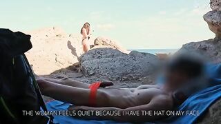 Handjob slut beach: Dickflash for a daring woman and she can't resist to make me cum