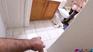 A hot stepmom got undressed after work and prepared for a shower