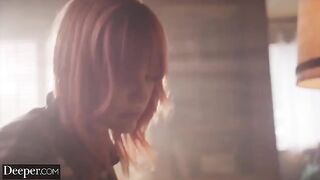 The girl lost a game and got punished by a dominant force in a deeper scene