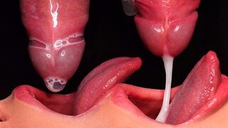 The best blowjob with a condom, the girl got all the cum in her mouth!