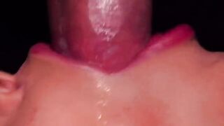The best blowjob with a condom, the girl got all the cum in her mouth!