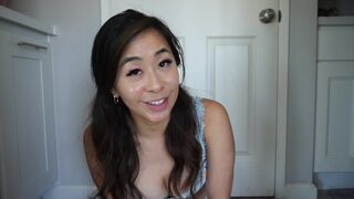 Summer-themed underwear try-on session with a hint of self-pleasure encouragement