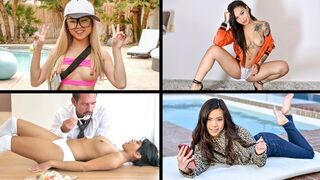 Four petite beauties got fucked hard in this hot compilation