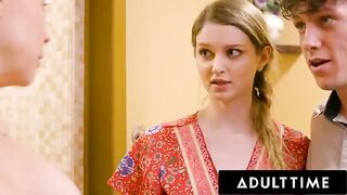A sexy MILF, stunning Chanel Preston, introduces her stepdaughter Bunny Colby and her boyfriend to a sensual massage experience