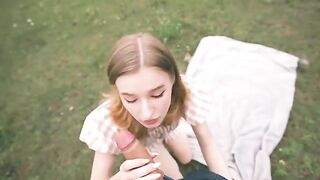 A girl loves to ride and fuck, as seen in this steamy forest encounter
