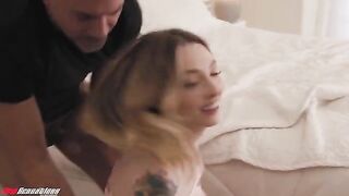 A horny babysitter named Ailee left a cookie trail for her boss with a big dick