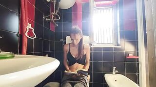My filthy friend kicked me in the bathroom for voyeurism
