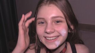 College girl is used as a cum bin after getting fucked hard