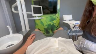 A girl gets fucked by a dentist at the dentist's office in POV style