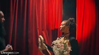 A curvy burlesque dancer gets creampied at an afterparty in this intense DEEPER scene