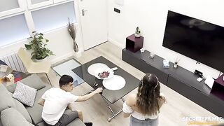 A hot blondie helps her stepbrother out after catching him watching porn