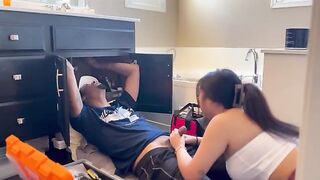 The Asian girl got fucked by a repairman who came to her house