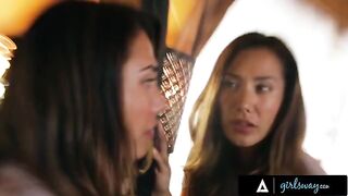 A beauty has a hard romantic sex with her wife in a rented cabin