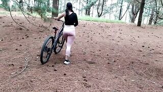 A beautiful girl took a bike ride and got intimate with someone new