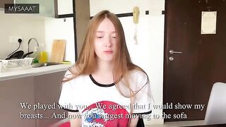 The stepsister lost at chess and got double cream pussy