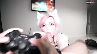 I play Genshin Impact while my girlfriend fucks me properly