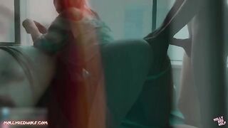 A cute realtor with a red beard has sex with a man and he finishes inside
