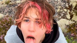 Sex in the stone age, a beautiful woman has sex in nature