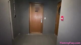 A red-haired girl was fucked by her neighbor who had no hotel room