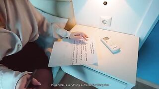 The stupid student didn't read the lease and paid with her pussy