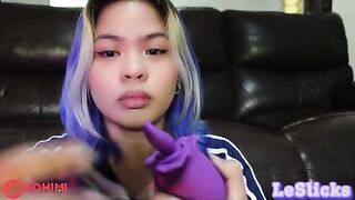 Playful Tina Slick wets her pussy using Sohimi Rose vibrator, a popular sex toy