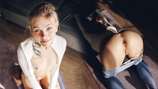 Yoga girl gets her pussy smashed in her leggings
