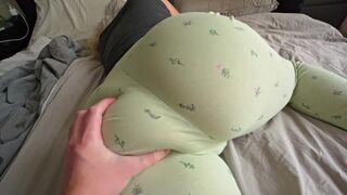 Girl with a thick ass enjoys sensual sex when her panties are on the side