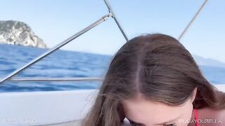 A girl is fucking on the yacht with a friend of her boyfriend