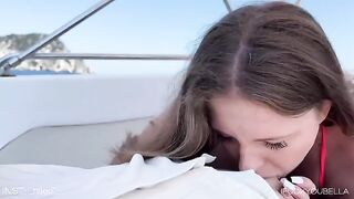 A girl is fucking on the yacht with a friend of her boyfriend