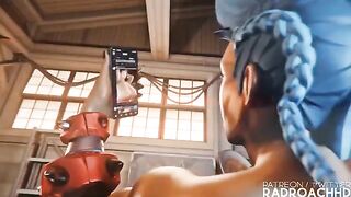 Junker Queen destroys Mei’s cunt in intense 3D action