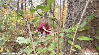 Red Riding Hood makes love with Big Bad Wolf outdoors