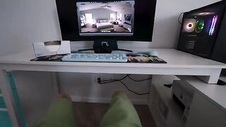 Guy uses a drone to spy on his stepbrother jerking off