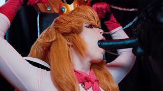 Bowser roughly fucked Princess Peach with his BBC, showcasing intense cosplay passion