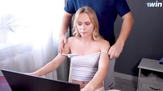 I fucked my stepsister-streamer and she swallowed the cum