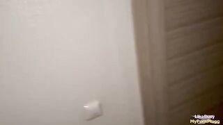 A stepsister gets horny while sharing a bed, leading to an intimate encounter