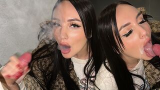 Babe smokes and sucks cock in public, cheating her BF