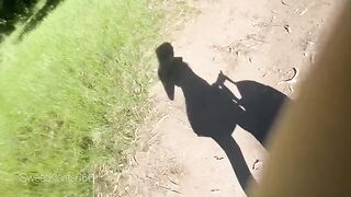 A babe was fucked in the middle of the forest by a muscular guy