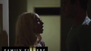 Two naughty step siblings getting fucked and cumming together