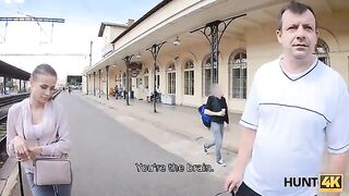 Hunter meets a girl at the train station and fucks her for cash