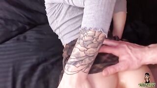A sexy petite girl got her ass fucked by a big dick and received a creampie