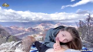 Epic hiking fucking with a big booty amateur blonde on top of a cliff - Horny Hiking POV 4