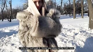Walking the dog and fucking a hot slut in doggy style