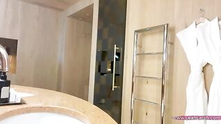 Leah Meow brings a friend for a steamy hotel room encounter